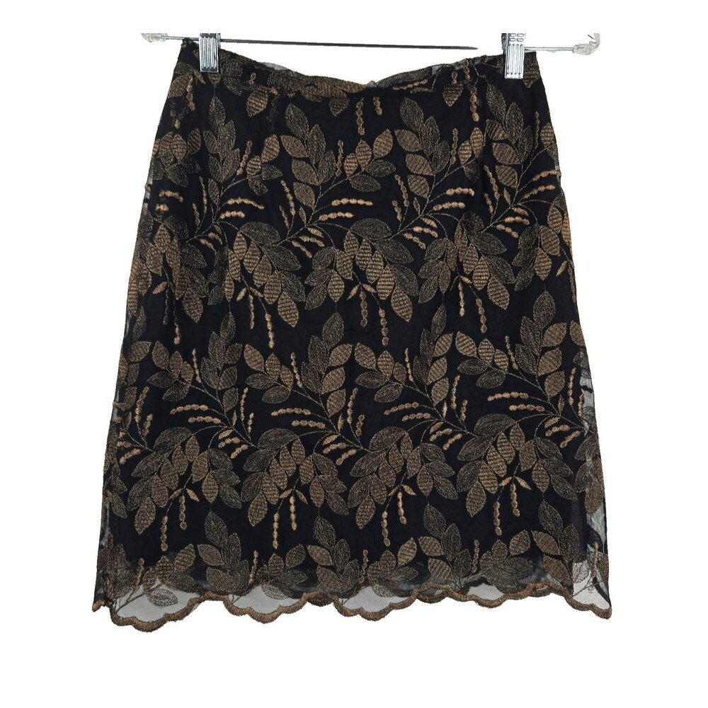 Bloomingdale's Vintage Women's Size 6 Black Copper Pencil Skirt‎